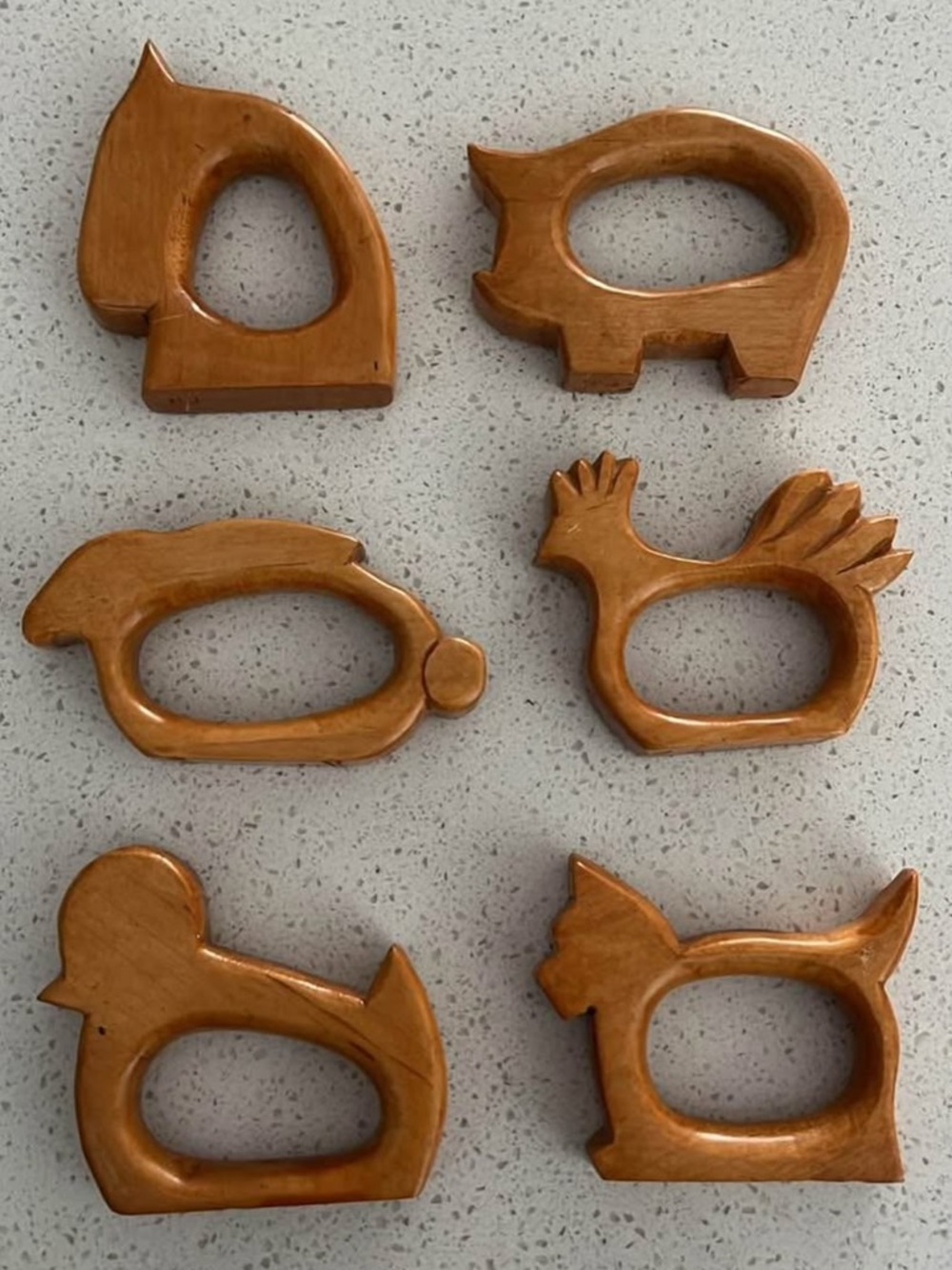 Animal napkin rings - wood